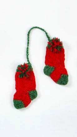 Lakhays Winter Gifts Hand Knit Tiedye Stocking Ornament