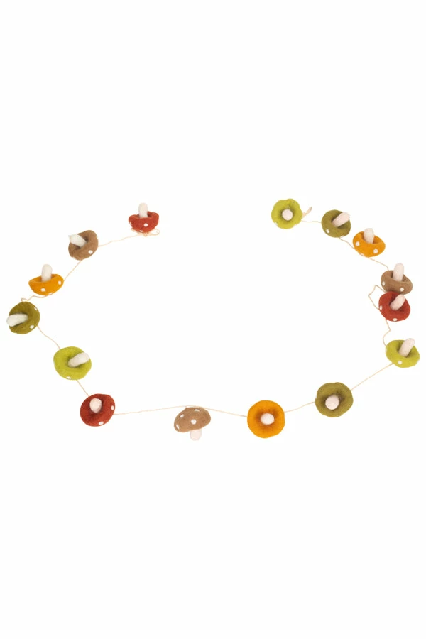 Lakhays Felt Mushroom Garland 4 Lakhays Felt Mushroom Garland