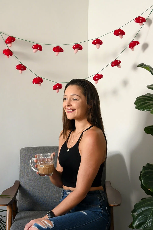 Lakhays Felt Mushroom Garland 1 Lakhays Felt Mushroom Garland