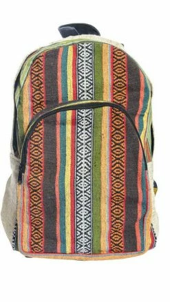 Lakhays Natural Eco Boho Hemp And Cotton Backpack