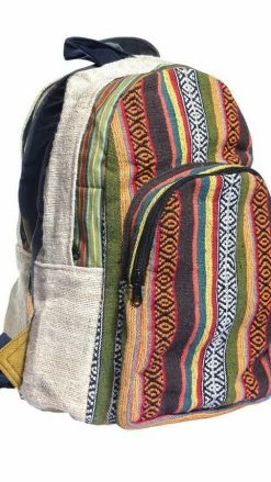 Lakhays Natural Eco Boho Hemp And Cotton Backpack