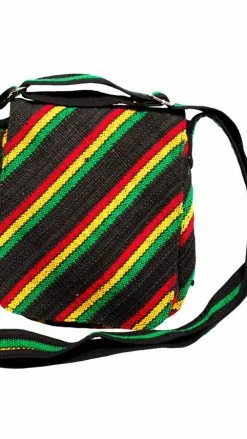 Lakhays Natural Hemp Reggae Stripe Eco Crossbody Purse-rasta