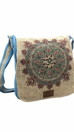 Lakhays Natural Hemp-Cotton Eco Mandala Hippie Boho Cross Body Messenger Bag Sling Bag