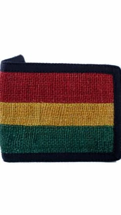 Lakhays Roaring Rasta Stripe Hemp Wallet-Rasta