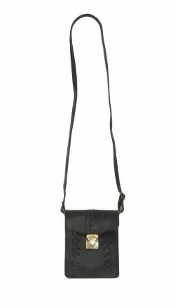 Lakhays Bags Leather Lacing Convertible Passport Crossbody Belt Bag