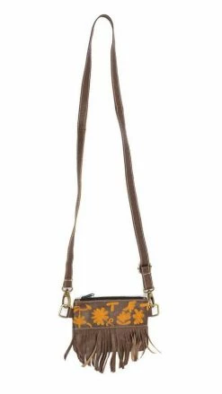 Lakhays Boho Fringe Embroidered Convertible Crossbody Belt Bag Bags