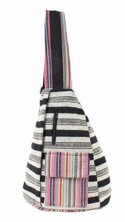Lakhays Rustic Stripe Crossbody Sling Backpack New Arrivals