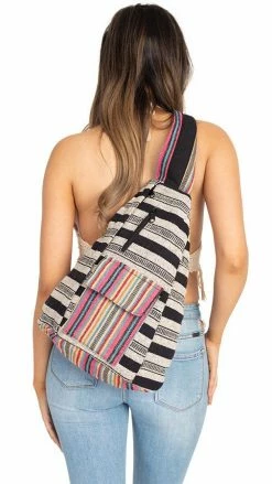 Lakhays Rustic Stripe Crossbody Sling Backpack New Arrivals