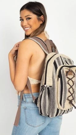 Lakhays Hemp Rustic Stripe Backpack 18 Lakhays Hemp Rustic Stripe Backpack