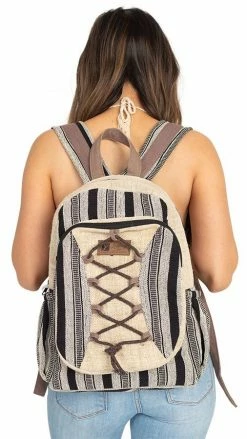 Lakhays Hemp Rustic Stripe Backpack 16 Lakhays Hemp Rustic Stripe Backpack