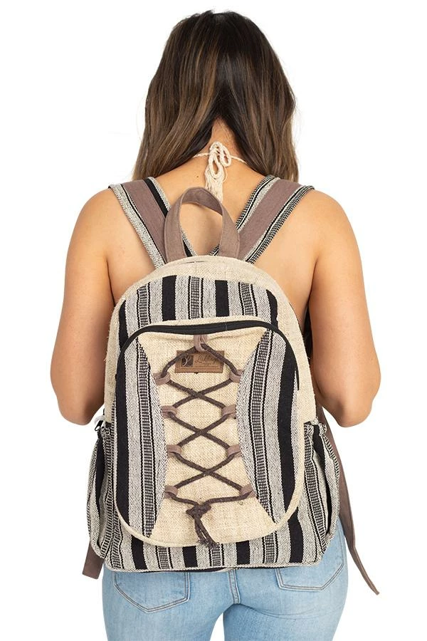 Lakhays Hemp Rustic Stripe Backpack 7 Lakhays Hemp Rustic Stripe Backpack