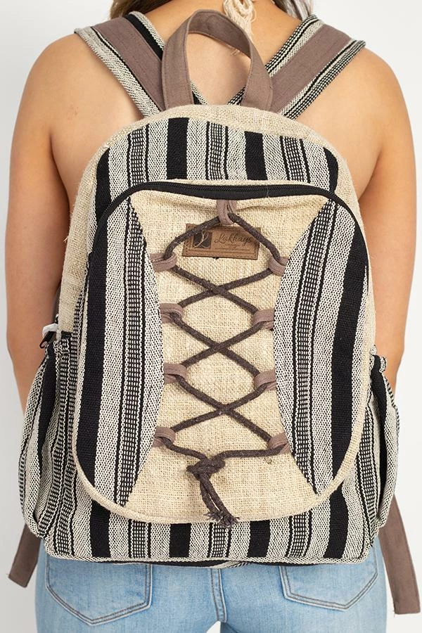 Lakhays Hemp Rustic Stripe Backpack 6 Lakhays Hemp Rustic Stripe Backpack