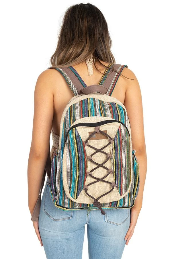 Lakhays Hemp Rustic Stripe Backpack 3 Lakhays Hemp Rustic Stripe Backpack
