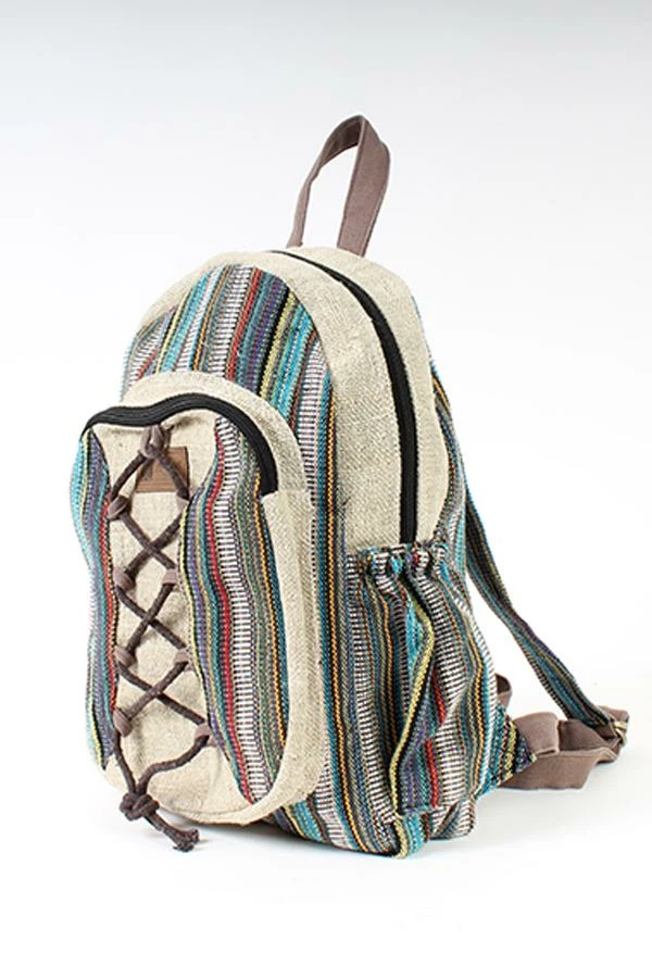 Lakhays Hemp Rustic Stripe Backpack 2 Lakhays Hemp Rustic Stripe Backpack