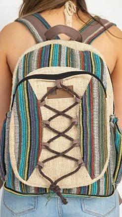 Lakhays Hemp Rustic Stripe Backpack