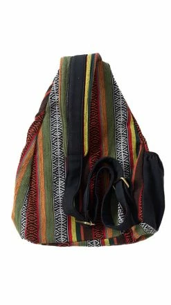 Vendor-unknown Rasta Stripe Crossbody Sling Backpack