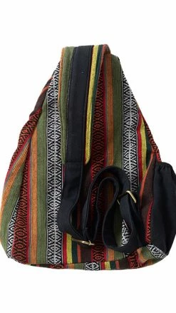 Vendor-unknown Rasta Stripe Crossbody Sling Backpack