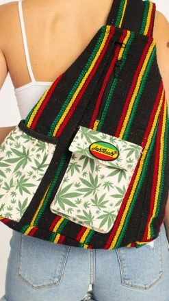 Vendor-unknown Rasta Stripe Crossbody Sling Backpack