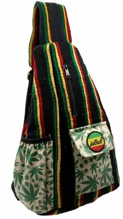 Vendor-unknown Rasta Stripe Crossbody Sling Backpack