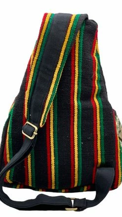 Vendor-unknown Rasta Stripe Crossbody Sling Backpack