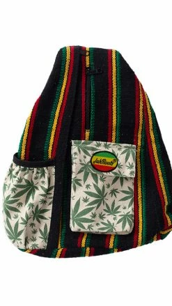 Vendor-unknown Rasta Stripe Crossbody Sling Backpack