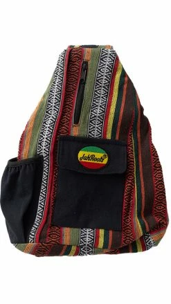 Vendor-unknown Rasta Stripe Crossbody Sling Backpack